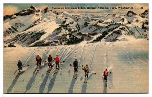 VTG Skiing on Mazama Ridge, Rainier National Park, WA Postcard