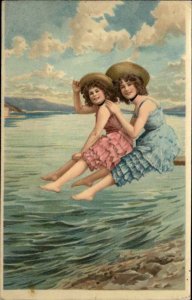 Bathing Beauty Women Playing in Surf PFB #6274 c1910 Postcard #3