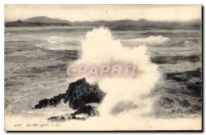 Postcard Old Sea agitated