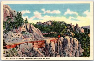 Curve On Needles Highway Black Hills South Dakota SD Rock Formations Postcard