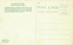 USA Hotel Radisson Minneapolis Minnesota Vintage Postcard 07.83