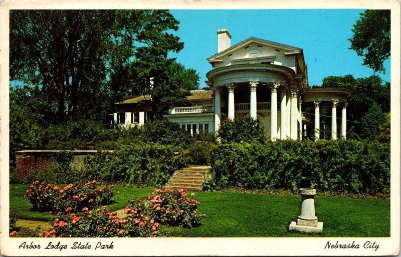 Arbor Lodge State Park Nebraska City Exterior J Sterling Morton Home Postcard 