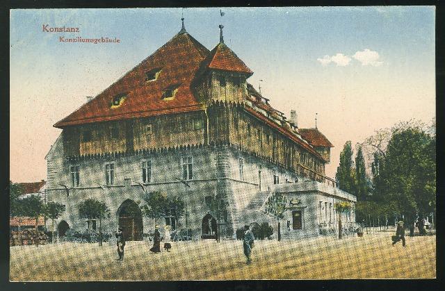 Germany Konstanz Konziliumsgebaude Vintage Tinted postcard