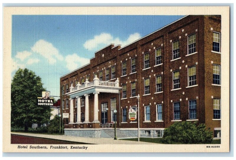 c1940 Hotel Southern Exterior Building Frankfort Kentucky KY Vintage Postcard