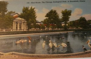 VTG Post Card - Bird House - The Chicago Zoological Park Brookfield Illinois 532