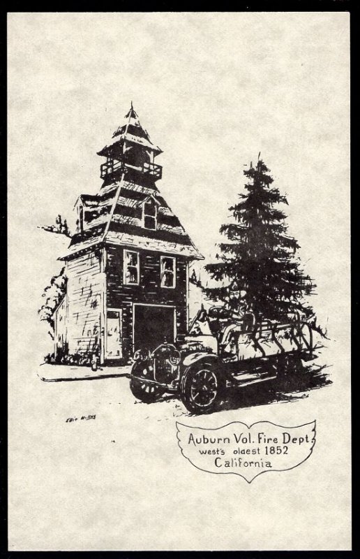 California AUBURN Vol. Fire Dept. West's Oldest 1852 - Art Paper