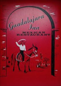 1952 Guadalajara Inn Restaurant Menu From The Los Angeles California 