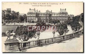Postcard Old Paris Palace and Luxembourg Gardens