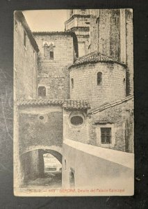 Mint Vintage Detalle del Palacio Episcopal Gerona Spain RPPC Postcard