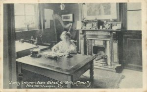 Llanelly country intermediate school for girls headmistresses room postcard