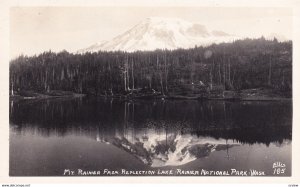 RP; WASHINGTON, 1930-1940s; Mt. Rainier From Reflection Lake, Rainier Nationa...