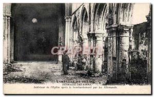 Postcard Old Army Sermaize the Interior of Bains church after the bombing by ...