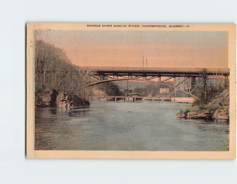 Postcard Bridge Over Magog River, Sherbrooke, Canada