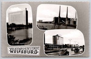 Wolfsburg Germany Volkswagen Industrial Landscape of City RPPC Postcard M37