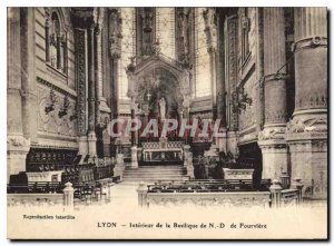 Postcard Old Lyon Interior of the Basilica of N D Fourviere