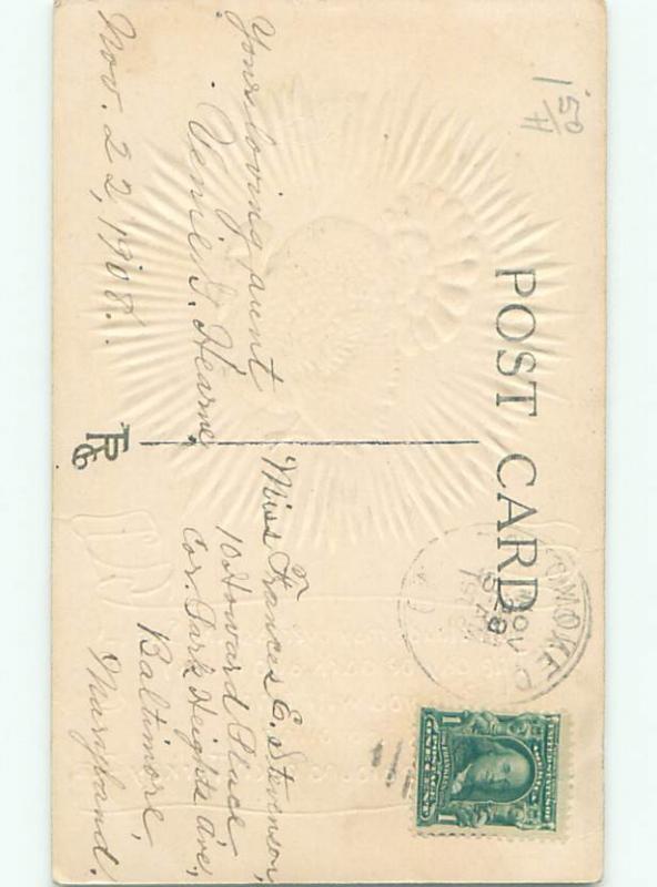 Divided-Back THANKSGIVING SCENE Great Postcard AA0586