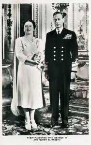 England, Queen Elizabeth, King George VI, RPPC