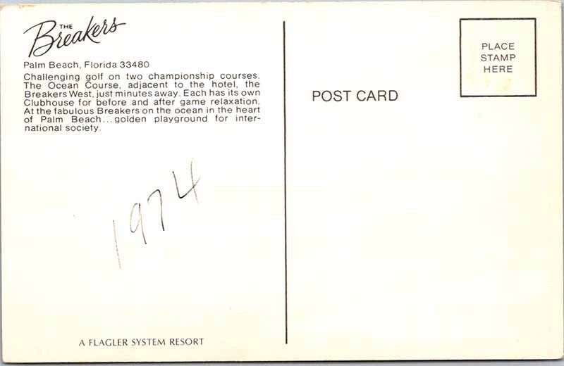 Postcard GOLF COURSE SCENE Palm Beach Florida FL AO3709