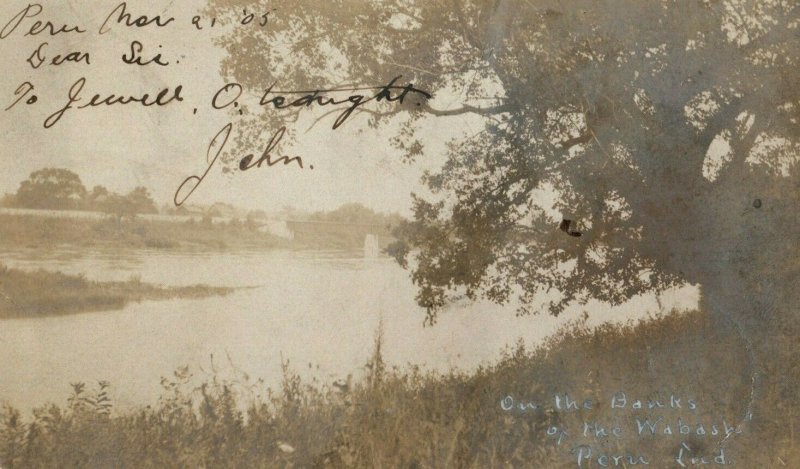 C.1900-05 RPPC On The Banks of the Wabash River in Peru, Indiana Postcard P33 