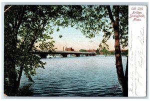 1906 Old Toll Bridge Lake Springfield Massachusetts MA Posted Antique Postcard