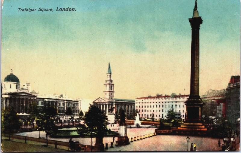 England Trafalgar Square London Vintage Postcard C136