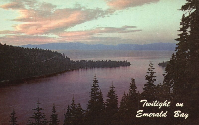 Vintage Postcard Emerald Bay And Lake Tahoe World-Famed Beauty California