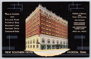 New Southern Hotel Jackson Tenneesse High-Rise Building & Mainroad View Postcard