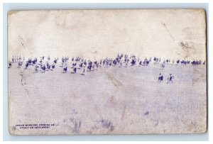 1940's Indian Warriors Forming Attack Settlement Original Vintage Postcard P26E