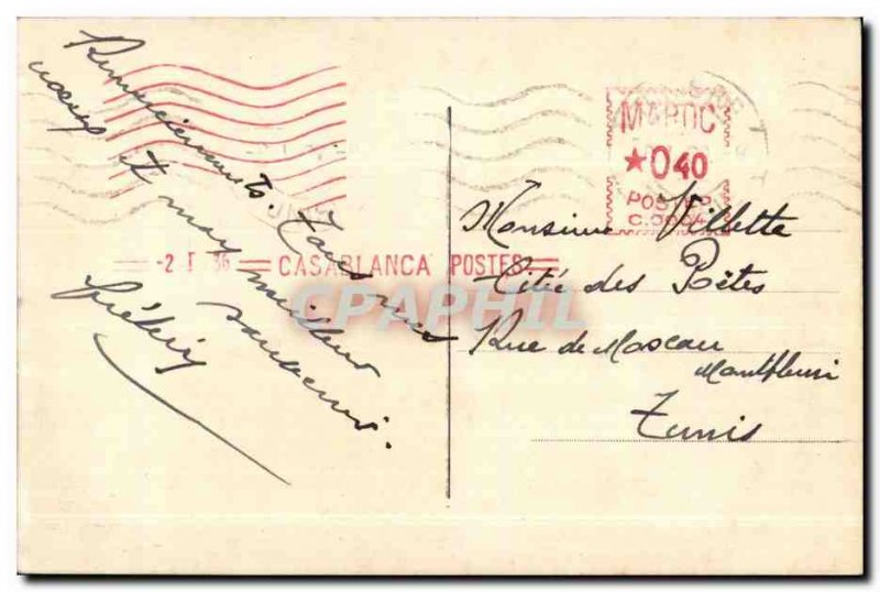 Old Postcard Morocco Casablanca Palace Military Region
