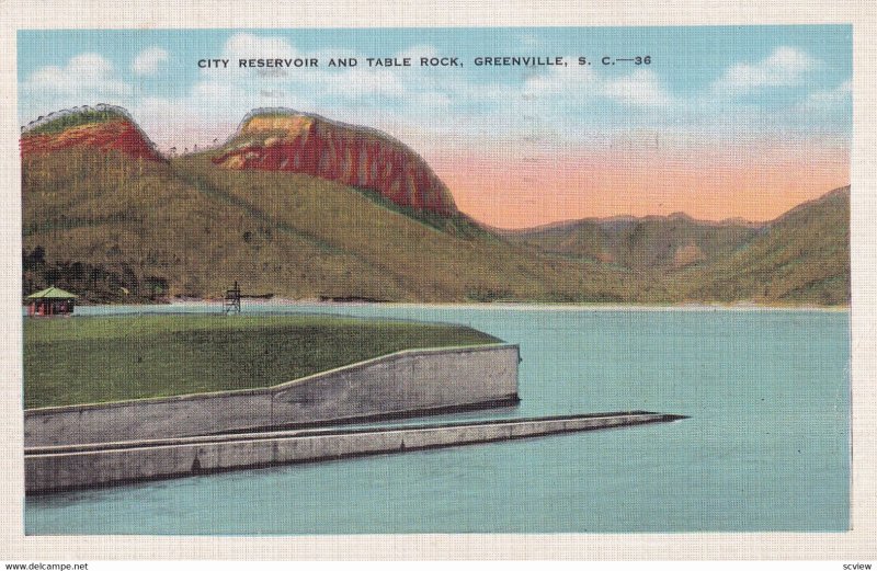 City Reservoir And Table Rock, GREENVILLE, South Carolina, PU-1939