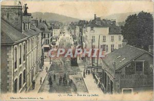 Old Postcard Pau Street July 14