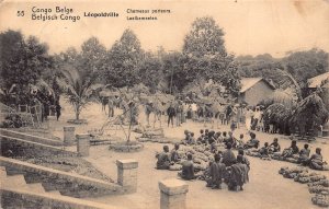 Belgian Congo 1913 Leopoldville Kinshasa Cargo Camels Natives postcard B982