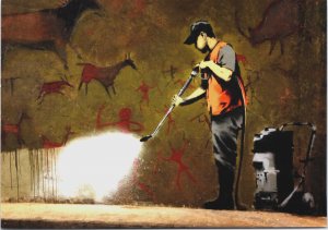 Banksy Jet Wash Cave Painting, The Cans Festival, Waterloo Man Postcard BS.29