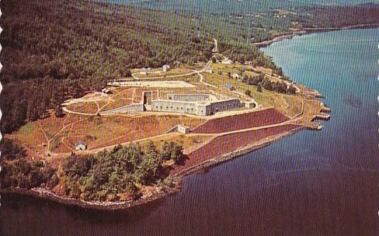 Maine Bucksport Air View Of Historic Fort Knox And The Penobscot River