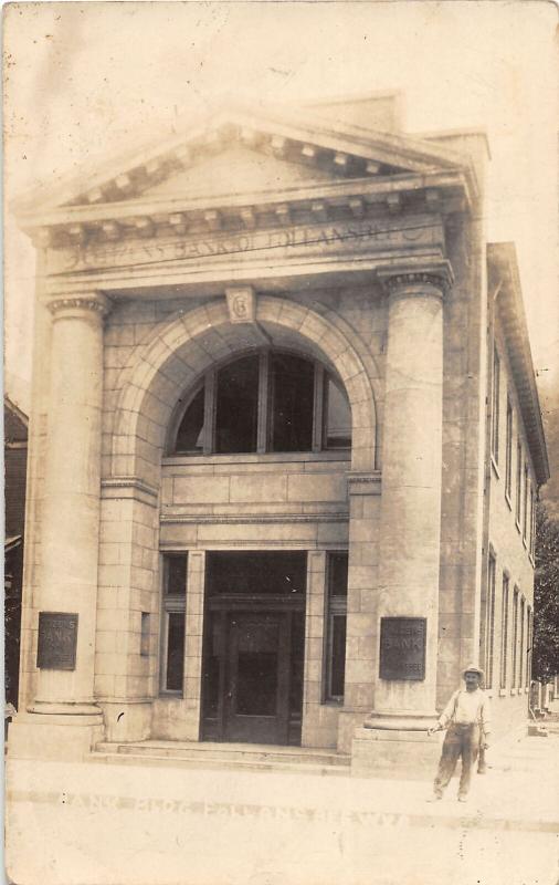 E90/ Follansbee West Virginia RPPC Postcard 1914 Bank Building