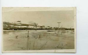 Verdel NE Railroad Tracks Town Vue RPPC Postcard