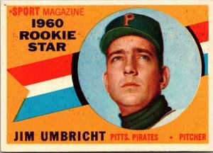 1960 Topps Baseball Card Jim Umbricht Pittsburgh Pirates sk10599