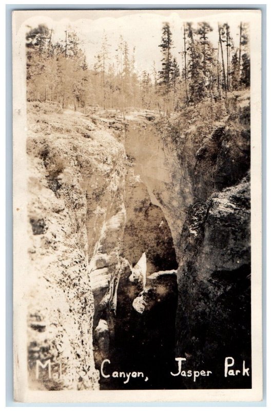 Canada Postcard Maligne Canyon Jasper Park 1947 Vintage Posted RPPC Photo