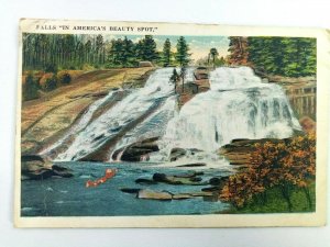 Vintage Postcard Falls In America's Beauty Spot