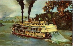 Old Fashioned Mississippi River Stern Wheeler LA Postcard Standard View Card 