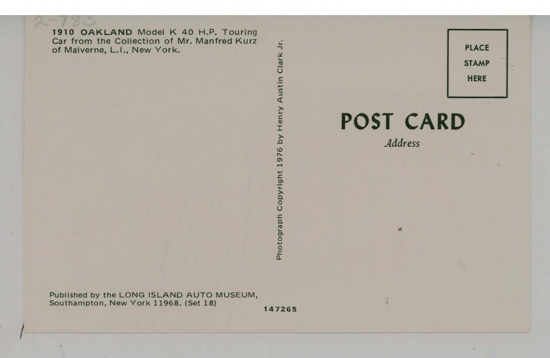 1910 Oakland Model K Touring Car