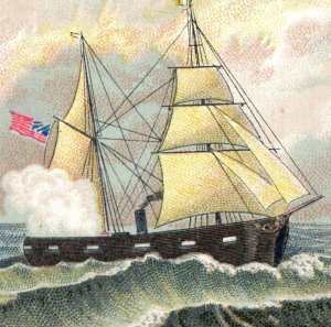 1880s U.S. Flag Sail & Steamships Sea Set Of 5 F90