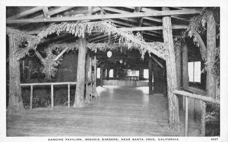 SANTA CRUZ, CA  California SEQUOIA GARDENS Pool & Dance Hall TWO B&W Postcards