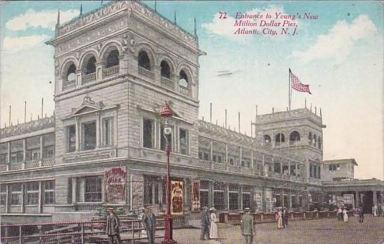 New Jersey Atlantic City Entrance To Young's Million Dollar Pier 1913