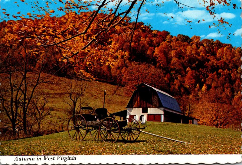 West Virginia Autumn Scene With Antique Buggy