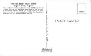 Virginia Beach Virginia Virginia Beach Civic Center Vintage Postcard J53380