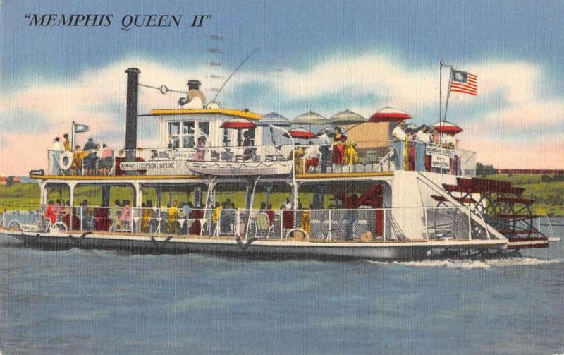 Memphis Tennessee view of Memphis Queen II sternwheeler antique pc ZA440543