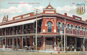 C28/ Guthrie Oklahoma Ok Postcard c1910 Oklahoma Building Bank