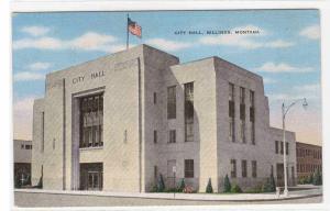 City Hall Billings Montana linen postcard