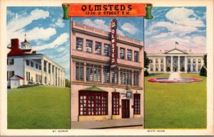 Linen Postcard Olmsteds Seafood Restaurant 1336 G Street Washington D.C.